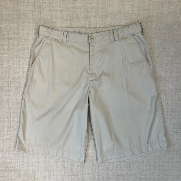 Nike Golf Shorts Mens 34 Beige Tech Flat Front Moisture Wicking Dri-Fit *READ - Picture 2 of 13